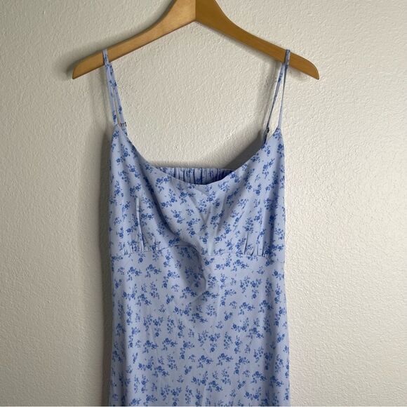 Hollister Maxi Dress Dainty Blue Floral Boho Open Back Size XXL - Picture 2 of 5